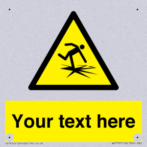 Custom warning thin ice